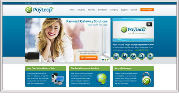 PayLeap Home page - 2012